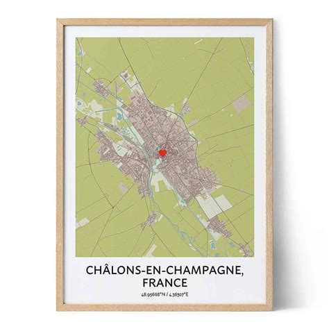 Châlons-en-Champagne Map Poster - Your City Map Art - Positive Prints