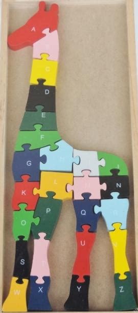 Puzzle En Bois Girafe Alphabet Et Chiffres La Ruche Des Passions