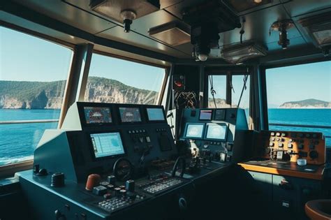 Premium Photo | Cargo Ship Navigation Bridge