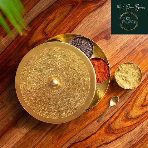 Hand Painted Steel Spice Container Masala Box Spice Containers