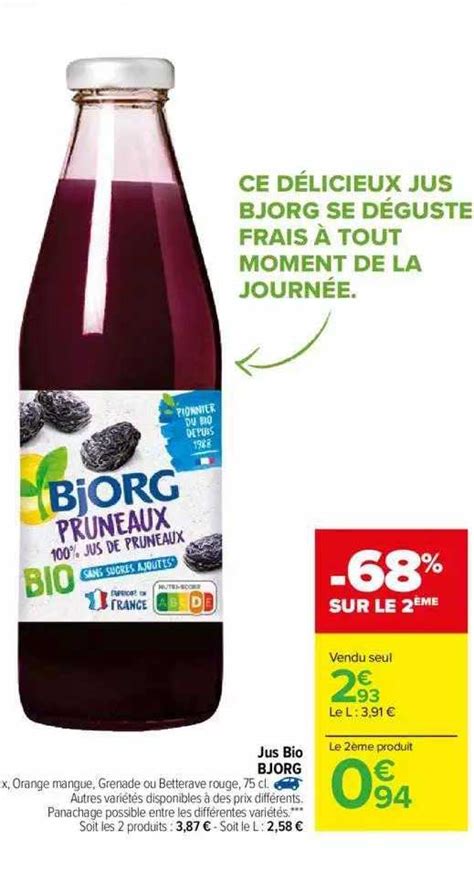 Promo Jus Bio Bjorg Chez Carrefour Icatalogue Fr