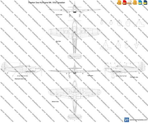 Templates WW2 Airplanes Hawker Hawker Sea Hurricane Mk XIIa Canadian