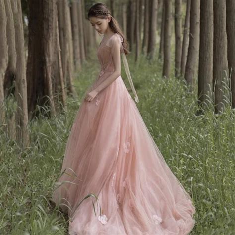 Pink 3d Flowers Long Prom Dress A Line Evening Dress On Luulla