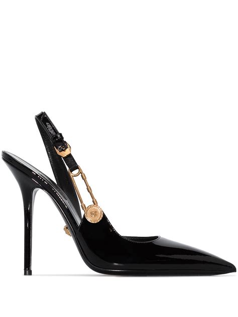 Versace Safety Pin Mm Slingback Pumps Farfetch