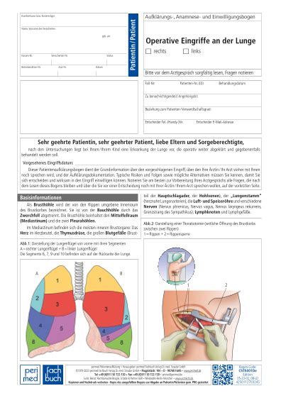 Patientenaufklärungsbogen Lunge diagn therap Eingriffe ChTh001De