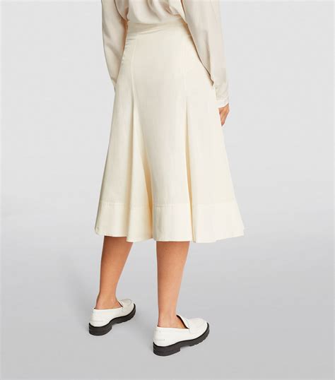 Joseph Silk Cotton Saimir Godet Midi Skirt Harrods De