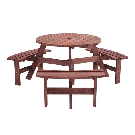 Buy Panana Seater Wooden Round Picnic Table And Bench Set Large