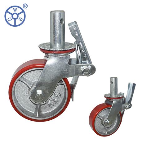 Wbd Stem Heavy Duty Scaffold Caster Wheel With Brake 6 Inch 150mm PU