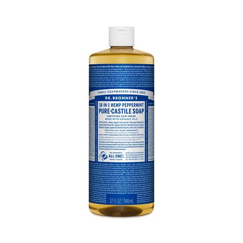 Oz Organic Peppermint Castile Liquid Soap By Dr Bronners Thrive Market