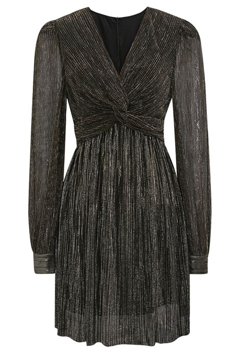 Glamorous Twist Metallic Cocktail Dress in Black - Retro, Indie and