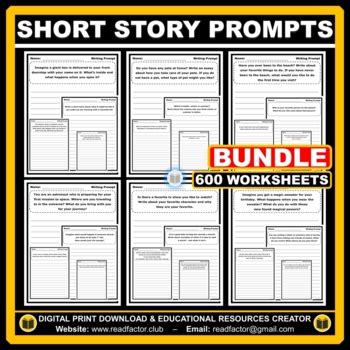 600 Short Stories Writing Prompts BUNDLE for Personal Creative Writing