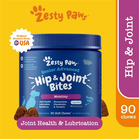 Zesty Paws Advanced Mobility Bites Hip And Joint Support Chicken Flavor