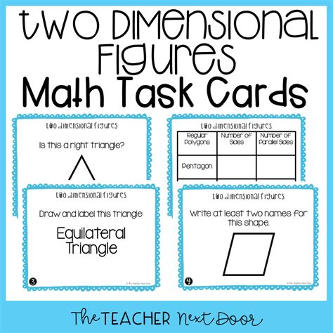 Th Grade Two Dimensional Figures Task Cards Two Dimensional Math