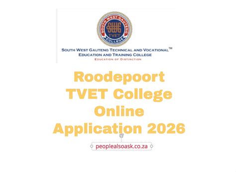 Roodepoort TVET College Online Application 2026 TVET Colleges