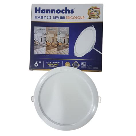 Lampu Downlight Led Bulat Hannochs Easy Watt Tricolour Ceiling Lampu