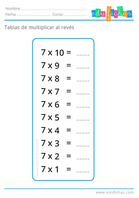 🥇 Tabla Del 7 Aprender Las Tablas De Multiplicar Gratis