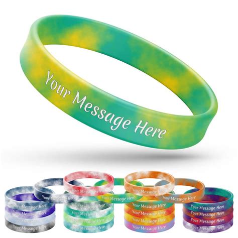 Custom Swirl Silicone Wristbands Personalized Rubber Bracelets