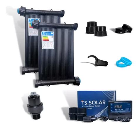 Kit Aquecedor Solar Piscina 20 Placas 2mt Para 17000 Litros