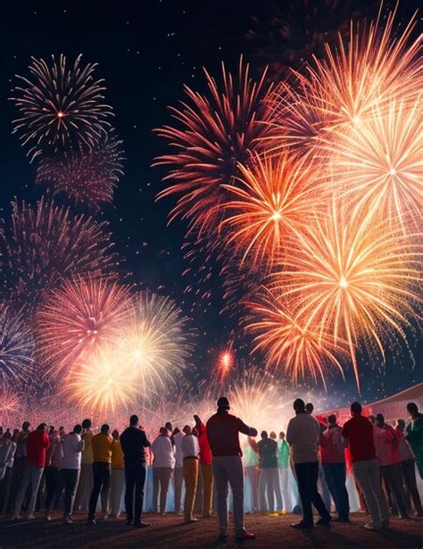 Premium AI Image People Celebrate New Year With Fireworks