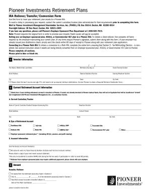 Fillable Online Ira Rollovertransferconversion Form Fax Email Print