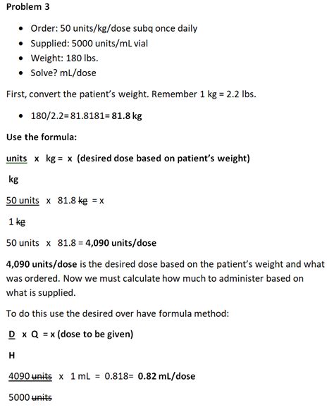 Desired Over Have By Weight Examples Dosage Calculations