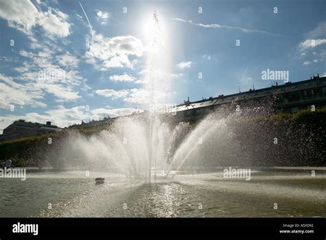 Fountain in the garden of the Palais Royal in Paris France August 2004 ...