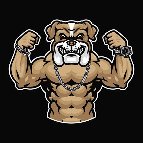 Bulldog Mascot Bodybuilder Illustration Premium Vector 15696917 Vector