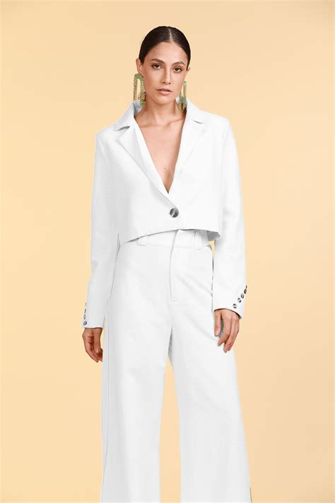 Blazer Cropped Linho Off White M