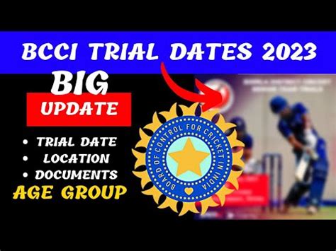 FINALLY Bcci Cricket Trials 2023 24 Date Bcci Open Cricket Trials