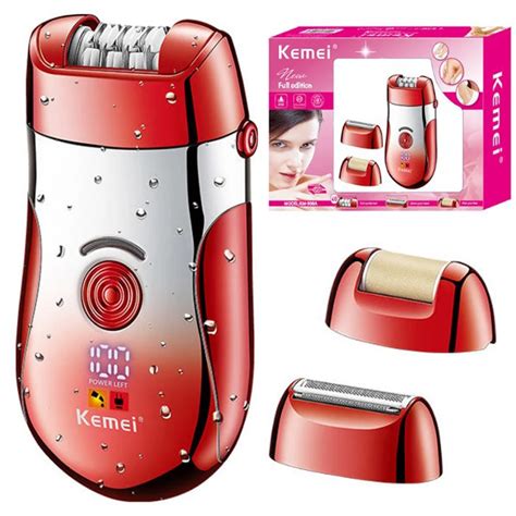 Original Kemei 3in1 Washable Epilator Electric Female Face Body Hair