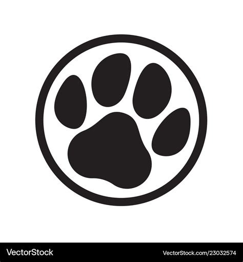 Paw Logo Cat Dog Animal Pet Footprint Icon Vector Image