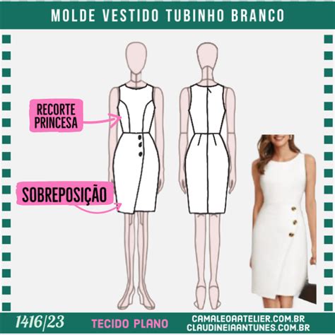 Molde Vestido Tubinho Branco Camaleoa Atelier De Costura