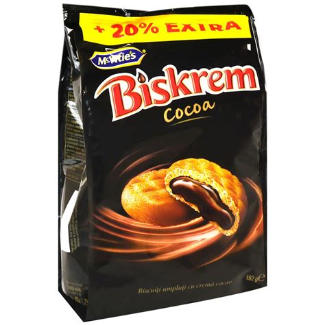 Biskrem Biscuiti Umpluti Cu Crema De Cacao 192g Mega Image