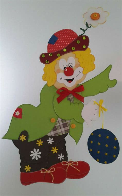 FENSTERBILD CLOWN MIT JOJO Fasching Karneval Dekoration Tonkarton