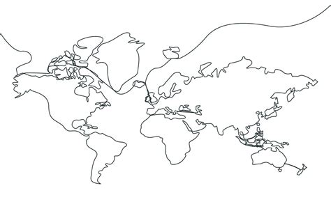 World Map Outline Style 27263600 Vector Art at Vecteezy