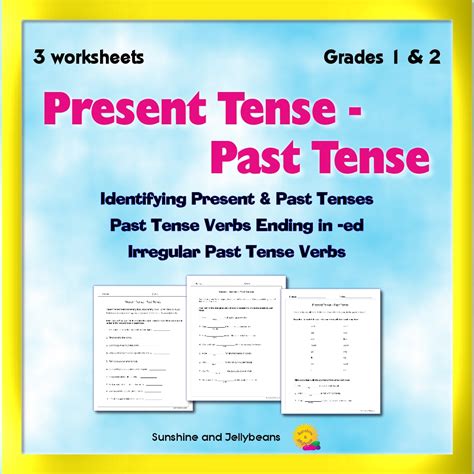 Present Tense Past Tense 3 Verbs Worksheets Grades 1 2 Great