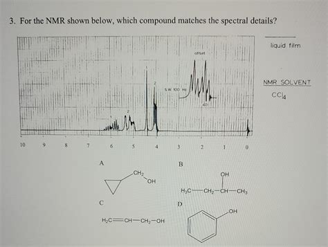 Solved Choose Which Matches The Nmr Chart Either Compound Chegg