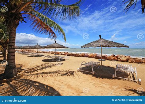 Saly s beach in Senegal stock image. Image of cloud, chair - 26777395