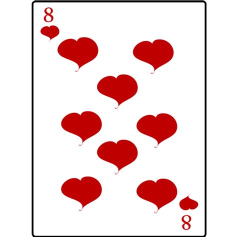 Eight of hearts playing card vector illustration | Free SVG