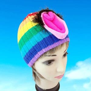 Pussys Rainbow Vulva Hat Vagina Funny Adult Party Hat Mature Nacked