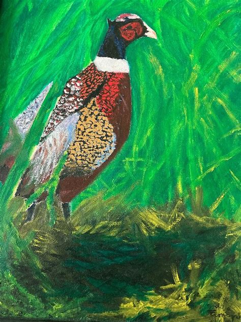 Pheasant Oil Painting By Joshua Fronczak Poster For Sale By