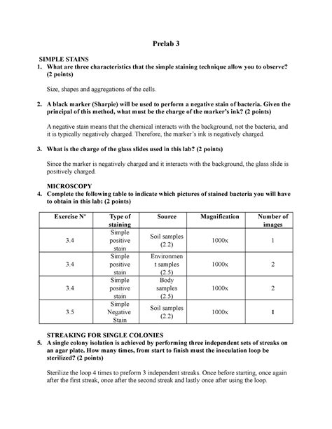 Prelab Prelab Simple Stains What Are Three Characteristics