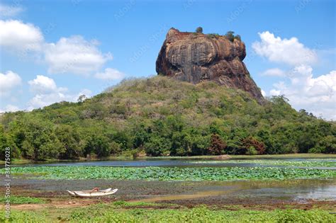 The Sigiriya (Lion's rock) is an ancient rock fortress and palac Stock ...