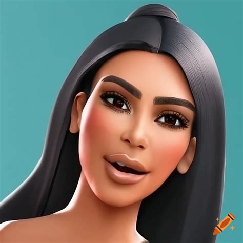 Animated D Character Resembling Kim Kardashian On Craiyon