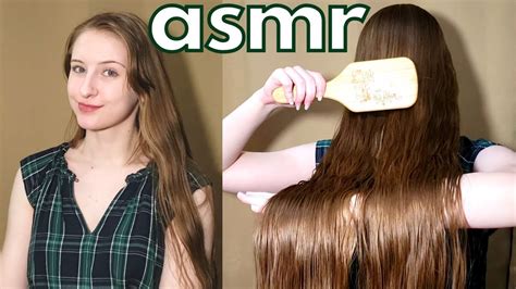 Long Hair Brushing Over Face ASMR Flipping Detangling Nails On