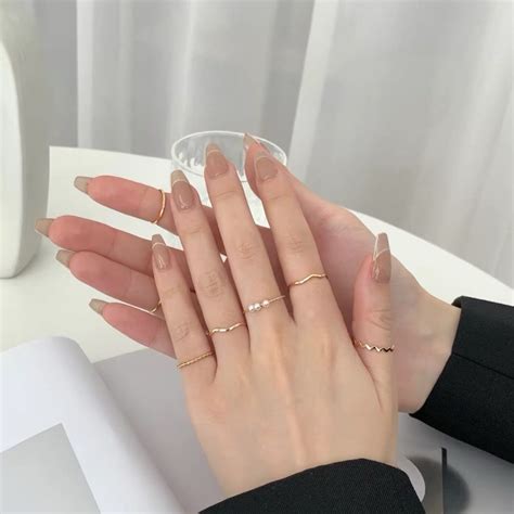 Jual 5 PCS SET CINCIN RETRO Cincin Wanita Korean Ring Cincin Mutiara