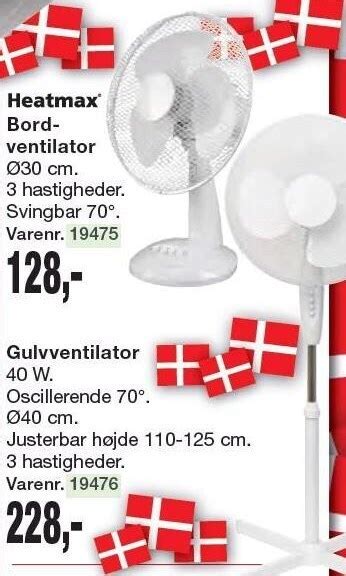 Heatmax Bordventilator El Gulvventilator Tilbud Hos Harald Nyborg