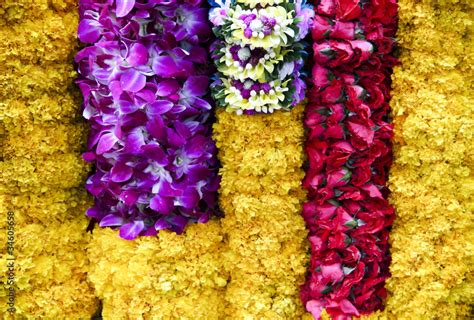 thai flower garlands erawan shrine Stock Photo | Adobe Stock