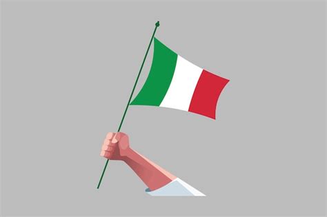 Premium Vector A Hand Holding An Italy Flag Vector Flag Of Italy