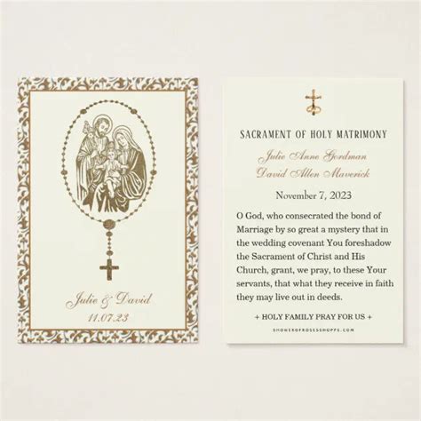 Catholic Wedding Prayer Holy Family | Zazzle